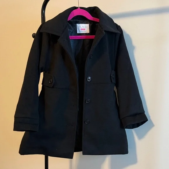 The Children's Place Classic Black Pea Coat - Picture 1 of 1